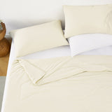 Cooling Comforter 60x90" - Nylon-Spandex, Ivory, Wave Quilting
