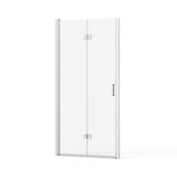 Frameless Bi-fold Shower Door 30" W x 72" H Chrome Clear Glass