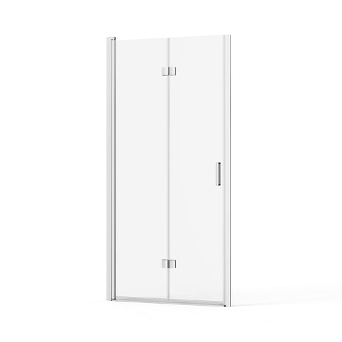Frameless Bi-fold Pivot Shower Door 32" W x 72" H Chrome