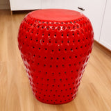 Strawberry Resin Stool 13.4" Side Table Plant Stand
