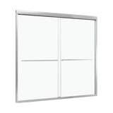 56"-60"W*60" H Semi-Frameless Double Sliding Shower Door, Bypass Shower Door