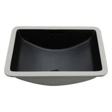 Modern Black Ceramic Undermount Bathroom Sink with Overflow, 21' x 14.75', High-