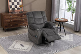 Velvet Recliner Power with Massage Grey