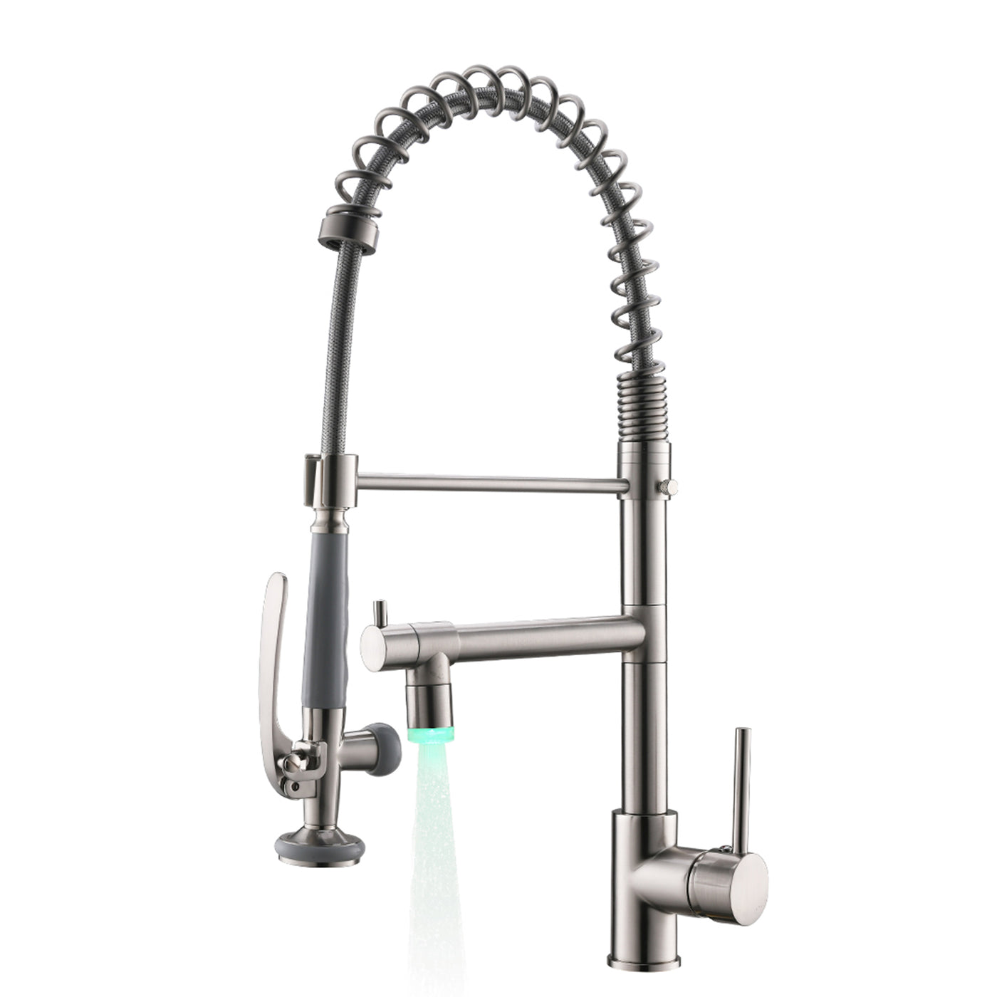 Commercial Kitchen Faucet Pull Down Sprayer Brushed Nickel