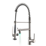 Commercial Kitchen Faucet Pull Down Sprayer Brushed Nickel