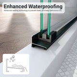 56"-60"W*60" H Semi-Frameless Double Sliding Shower Door, Bypass Shower Door