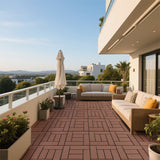 12" Interlocking Patio Deck Tiles Red Brown Polypropylene DIY