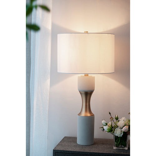 Metal Table Lamp with Concrete Base 15x15x30