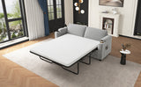 Grey Corduroy Sleeper Sofa Loveseat Full Size Mattress USB