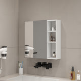 White MDF Bathroom Mirror Cabinet Wall Mounted Storage