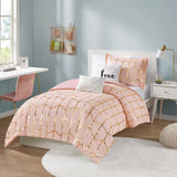 4-Piece Twin/Twin XL 100% Polyester Brushed   Printed Comforter Set
