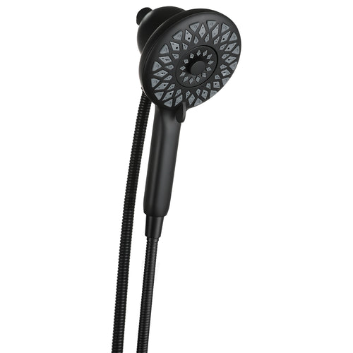 Matte Black Handheld Shower Head 6 Spray Mode 60" Stainless Steel Hose