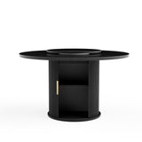 Engineered Wood Dining Table Black 44"