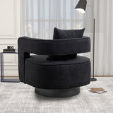 Boucle Accent Chair Swivel Black