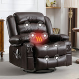 Massage Recliner Chair with Heat, Vibration, USB Port Brown