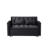 Modern 2-Seater Pull-Out Sleeper Sofa Bed Black