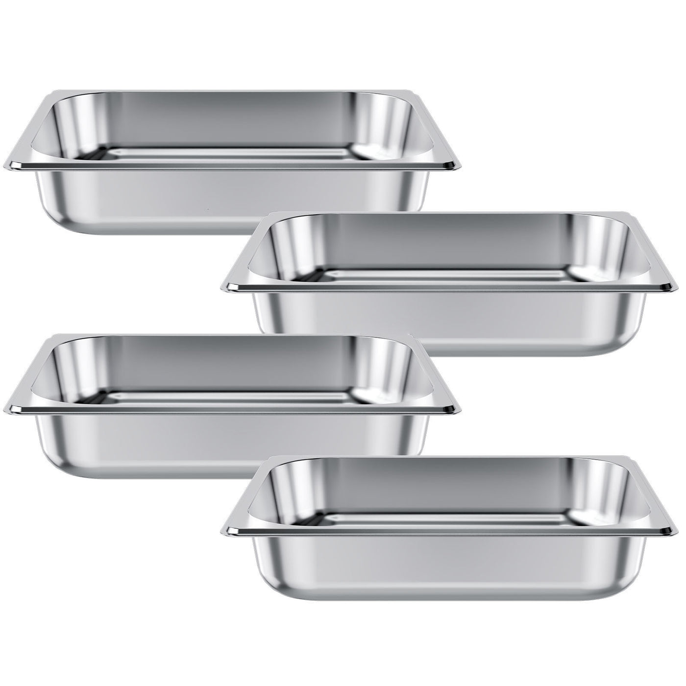 1/2 Size Stainless Steel Steam Pan 2.5" Deep 4 Pack