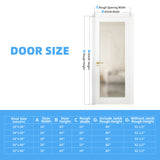 32' X 80'French Interior Door, Tempered Frosted Glass Slab Door for Pantry Doors, French Doors, Pocket Doors, Solid Core prehung Interior Door w/o Hardware Kit & Frame