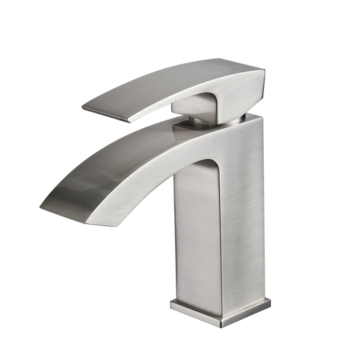 Brushed Nickel Single Handle Bathroom Sink Faucet