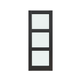 24" x 80" 3-Lite Frosted Glass French Door MDF Wood Panel