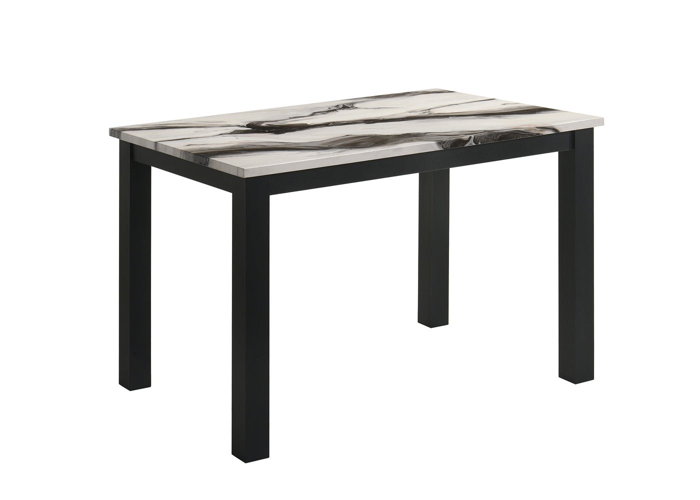 Modern Black Marble Top Rectangular Dining Table