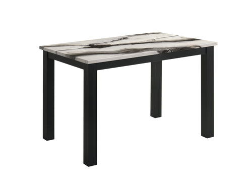 Modern Black Marble Top Rectangular Dining Table