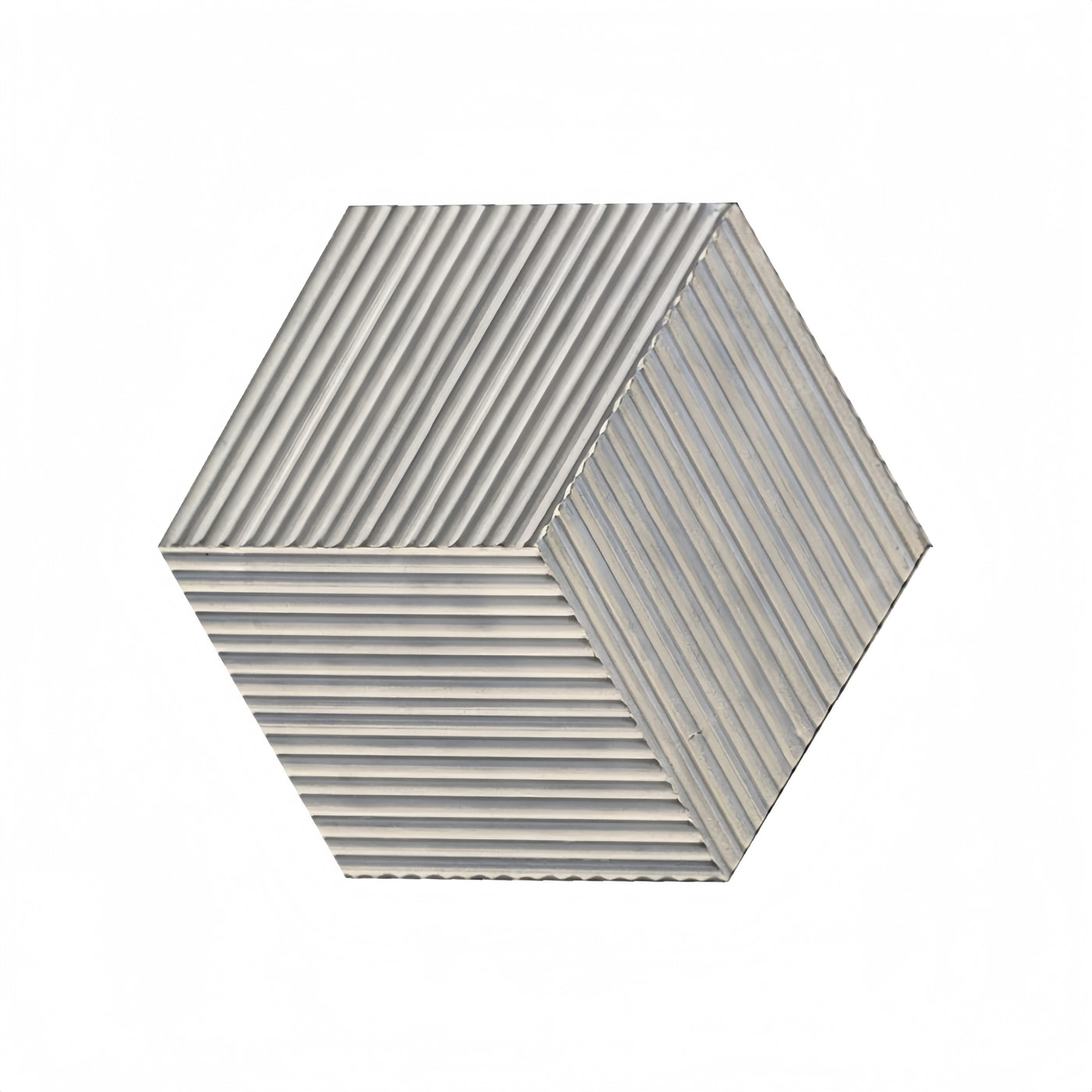 Hexagon Carrara Gray Marble Tile Textured 3D Fluted 12 pcs