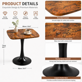 Square Engineered Wood Dining Table Antique Brown