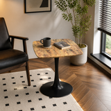 Square Engineered Wood Dining Table Antique Brown