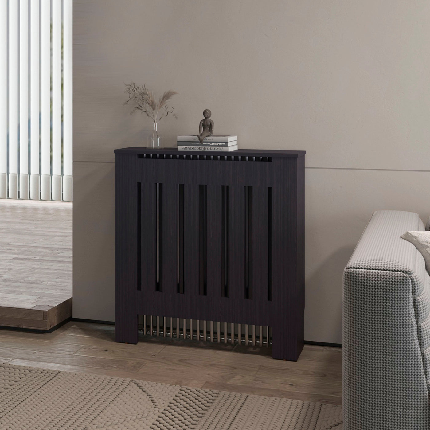 FM FURNITURE Rio Radiator Cover with Storage, Space,Saving Design, Wengue