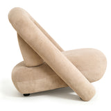 Fabric Accent Chair Beige Coffee