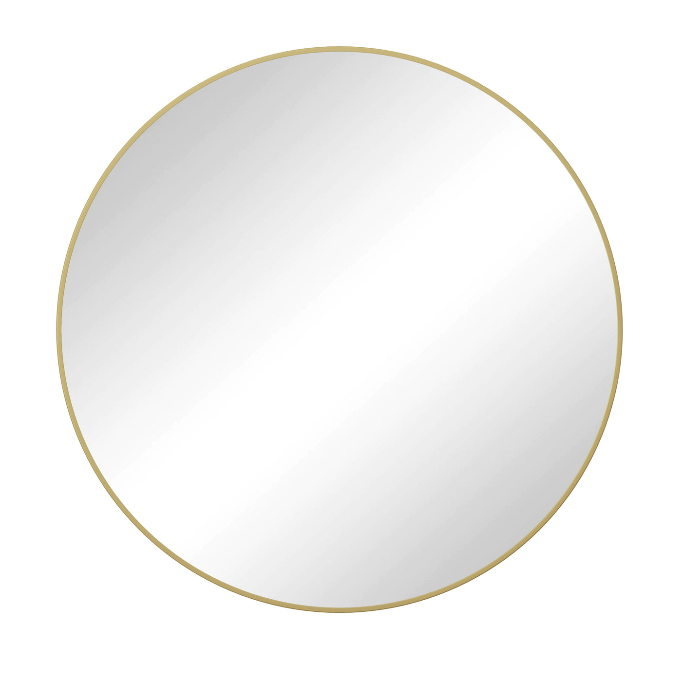 39" Gold Circular Wall Mirror Metal Frame Vanity
