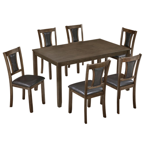 Wood Dining Set Walnut