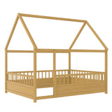 Full Pine Platform Bed Natural