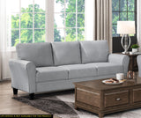 Modern Dark Gray Upholstered Sofa Rounded Arms Transitional