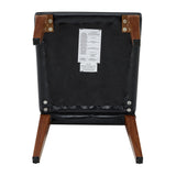 Set of 4 Metal Dining Chair Black/Walnut