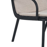 Luna Outdoor Patio Loveseat Beige Cushions Black Frame