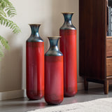 Modern White Metal Droplet Vase Set 3-Piece Home Decor