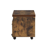 File Cabinet - Weathered Oak & Black - Locking Drawer & Casters
