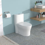 Ceramic One Piece Toilet for Bathroom, 12-inch Rough-In, 1.22/1.6 GPF