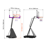 Portable Basketball Stand, 10 ft Height Adjustment Basketball Hoop & Goal