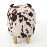 Fabric Ottoman Brown/White