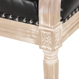 Loveseat Chesterfield Tufted PU Leather Black 49.5in