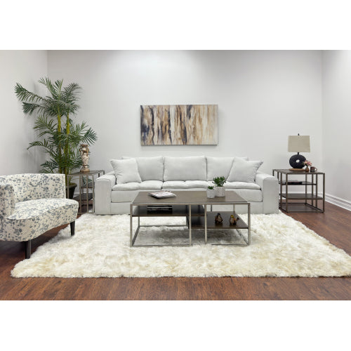 3-Piece Coffee and End Table Set, Wood with Metal Frame