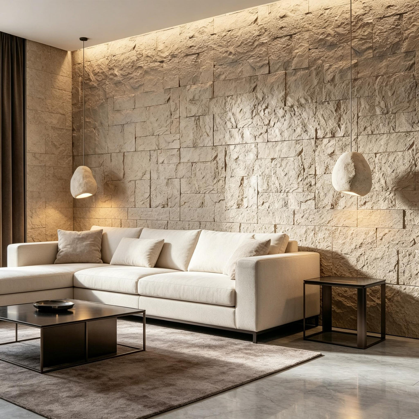 3D Faux Stone Wall Panels 8-Pack Lightweight Polyurethane