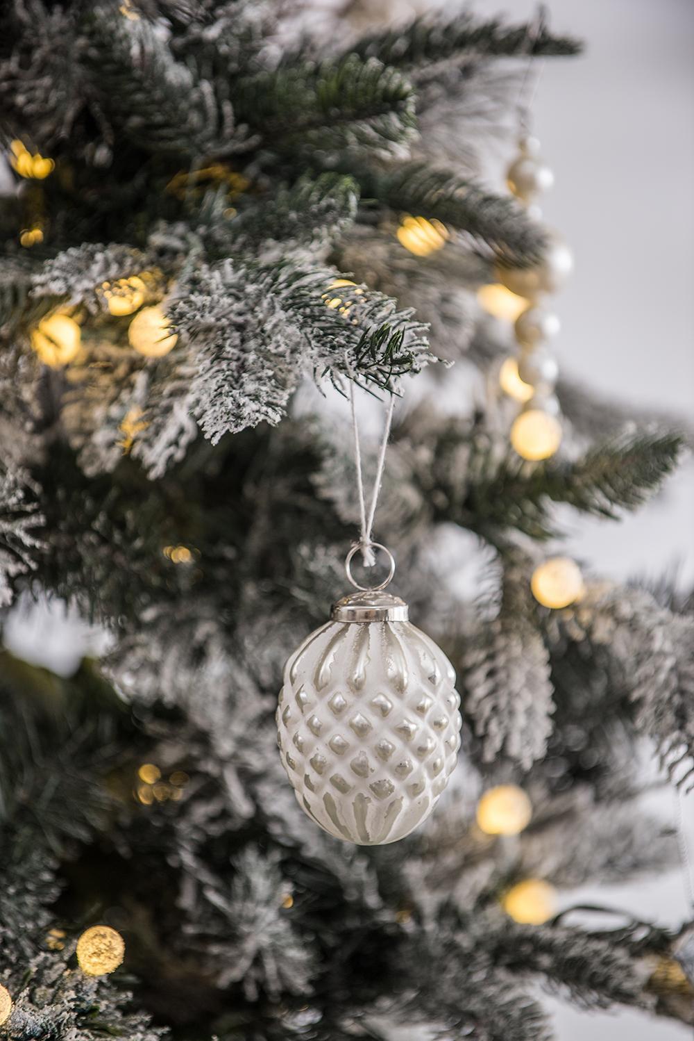 Glass Christmas Ball Ornaments Set of 12, 4x4.2" Hanging