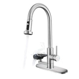 3-in-1 Pull-Down Sprayer Kitchen Faucet Brushed Nickel