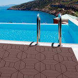 DIY Interlocking Balcony Deck Tiles Red Brown 12 Inch