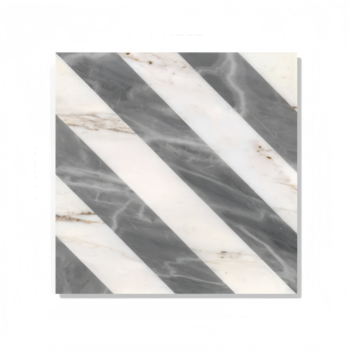 Polished Waterjet Marble Tile 12x12" White Grey Natural Stone