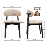 Set of 2 Rubberwood Dining Chair Beige